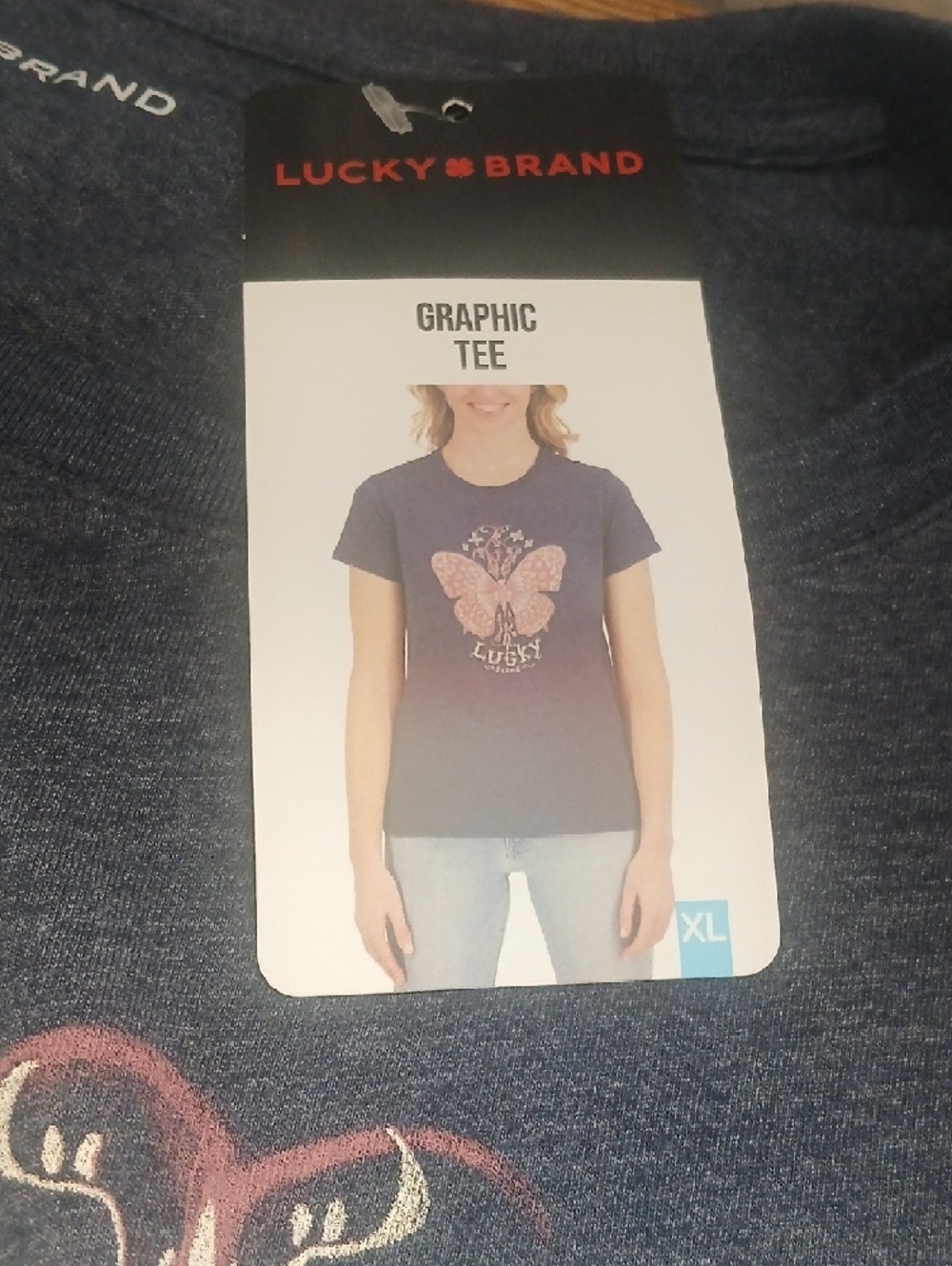 Lucky Brand Navy Butterfly Graphic Tee - Picture 6 of 7